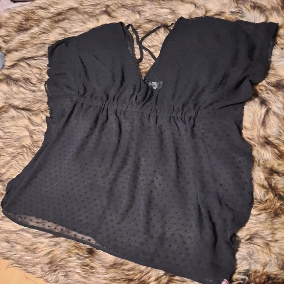 Time and Tru / Black 1x Top / Bathing suit Baby doll/ Shear - Picture 2 of 9